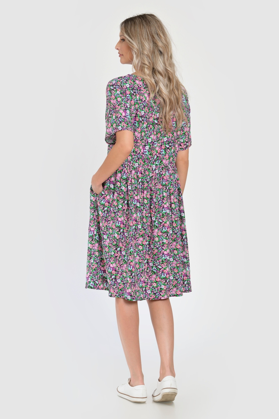 Rochie Medie V287, cu model Floral - 1 | YEO